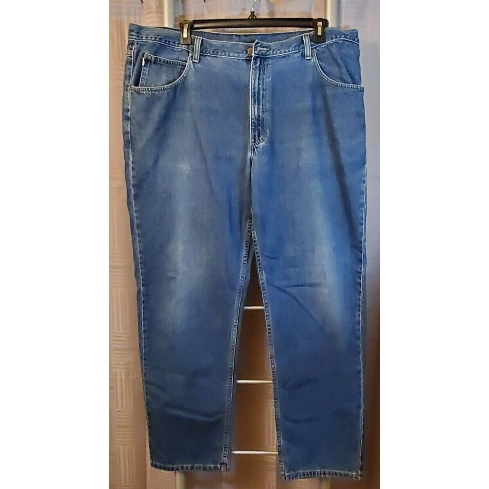 LL Bean Jeans Mens 44x32 Blue Denim Straight Leg Denim Dungarees Outdoor